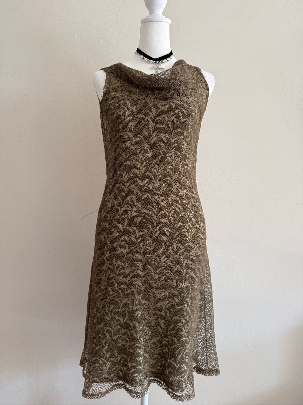 Sleeveless Silk 100% Cowl Neck Dress - Picture 8 of 8